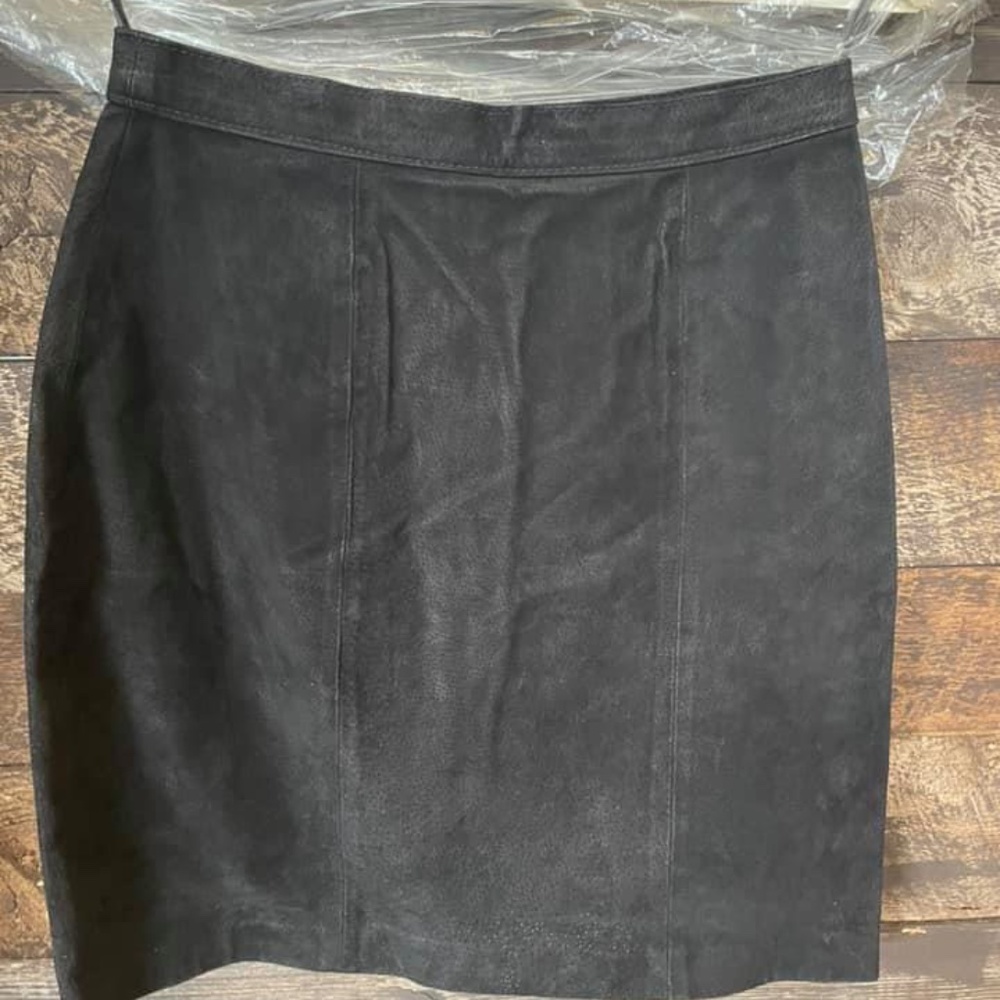 Suede mini skirt